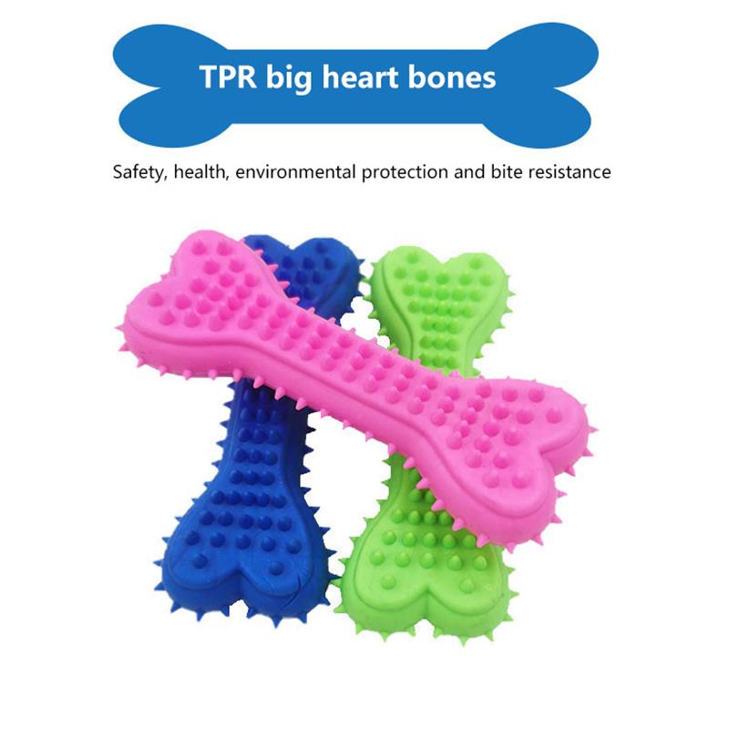 Pet TPR Toy Love Heart Bone Molar Tooth Cleaning